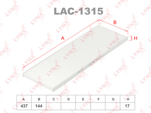 Салонный фильтр LYNXAUTO LAC-1315