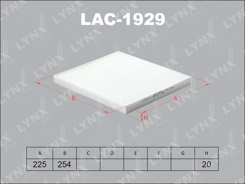 LAC-1929 LYNXAUTO Салонный фильтр