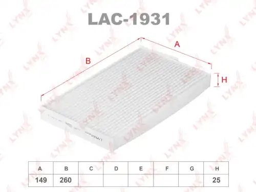 LAC-1931 LYNXAUTO Салонный фильтр