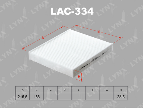 Фильтр салонный LYNXAUTO LAC-334