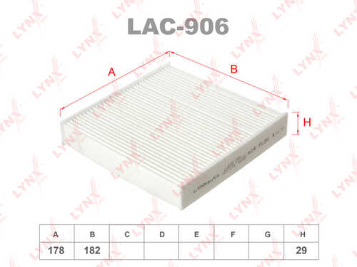 LAC-906 LYNXauto Салонный фильтр