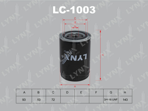 LC-1003 LYNXauto Масляный фильтр