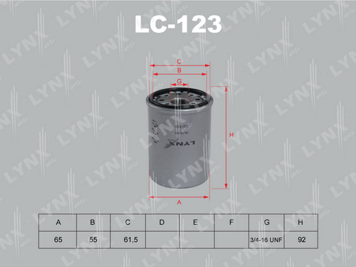 LC-123 LYNXauto Масляный фильтр