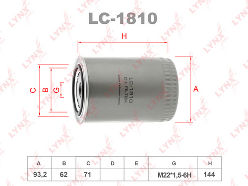 Масляный фильтр LYNXauto LC-1810