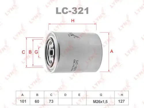 Масляный фильтр LYNXauto LC-321