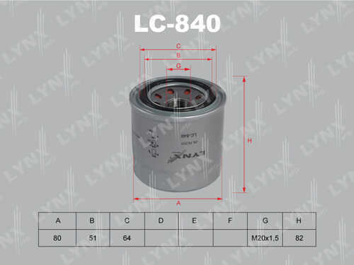 LC-840 LYNXauto Масляный фильтр