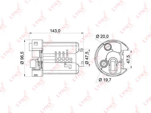 LF-164M LYNXAUTO Топливный фильтр