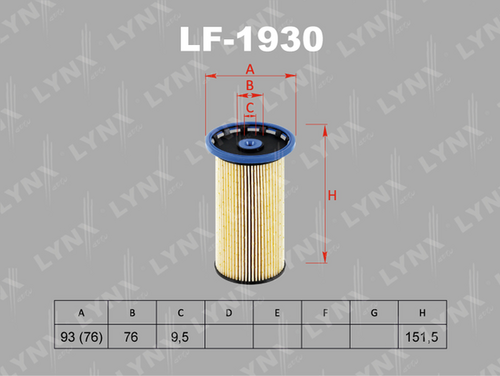 LF-1930 LYNXAUTO Фильтр топливный