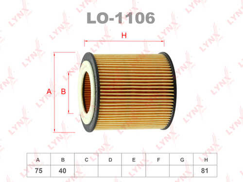LO-1106 LYNXauto Масляный фильтр