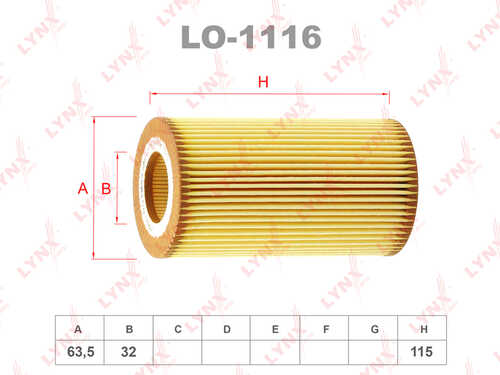 Масляный фильтр LYNXauto LO-1116