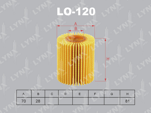 LO-120 LYNXauto Масляный фильтр