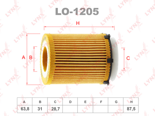 Масляный фильтр LYNXauto LO-1205