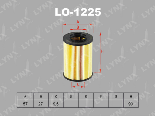 LO-1225 LYNXauto Масляный фильтр