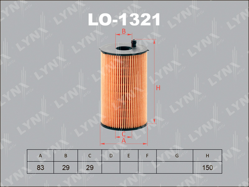 LO-1321 LYNXauto Масляный фильтр