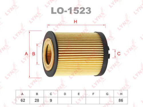 LO-1523 LYNXauto Масляный фильтр
