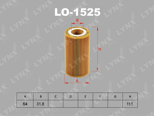 LO-1525 LYNXAUTO Масляный фильтр