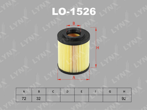 LO-1526 LYNXauto Масляный фильтр