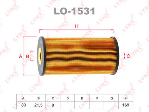 LO-1531 LYNXauto Масляный фильтр