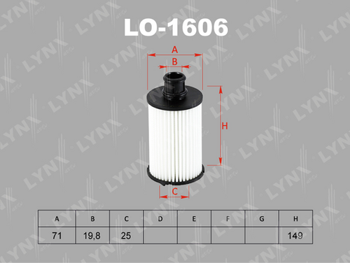 LO-1606 LYNXauto Фильтр масляный