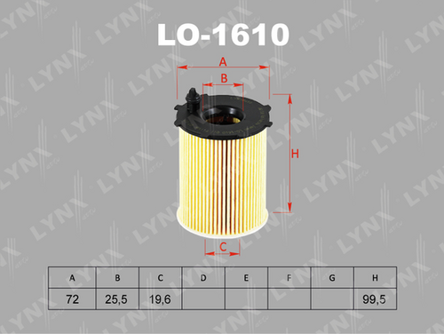 LO-1610 LYNXauto Масляный фильтр