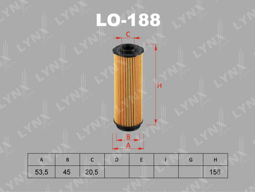 LO-188 LYNXAUTO Фильтр масляный