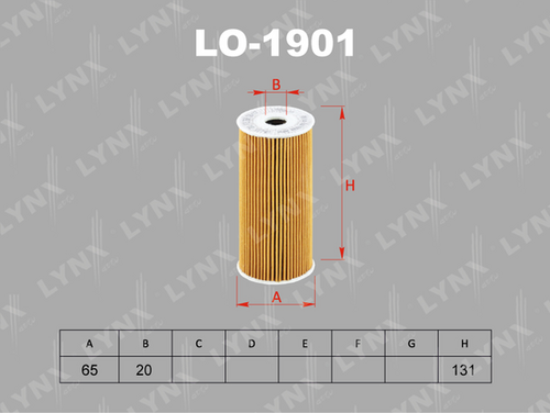 LO-1901 LYNXAUTO фильтр масляный двс