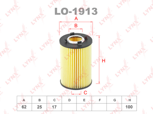 LO-1913 LYNXAUTO фильтр масляный