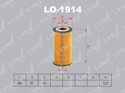 LO-1914 LYNXauto Масляный фильтр