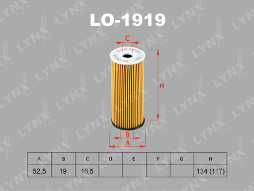 LO-1919 LYNXauto Масляный фильтр