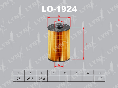 Масляный фильтр LYNXAUTO LO-1924