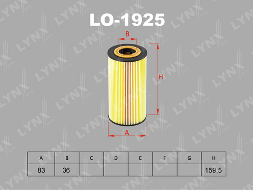 LO-1925 LYNXauto Масляный фильтр