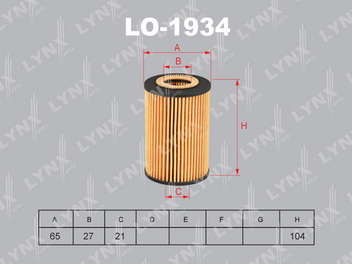 LO-1934 LYNXauto Фильтр масляный