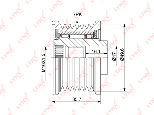 Обгонный шкив генератора LYNXauto PA-1059