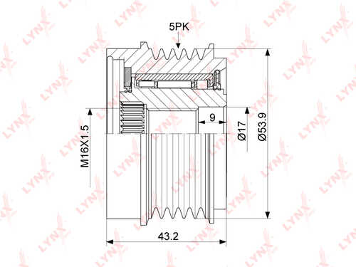 Шкив генератора LYNXAUTO PA-1120