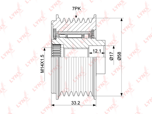 PA-1167 LYNXauto Шкив генератора