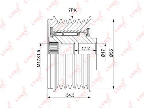 Шкив генератора LYNXauto PA-1173