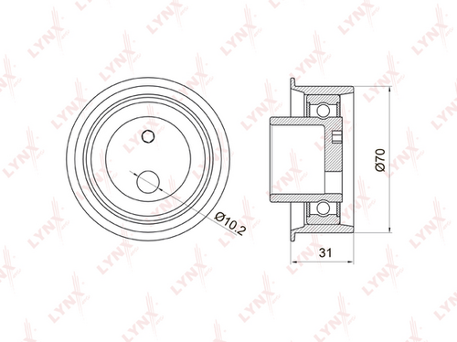PB-1024 LYNXauto Натяжной ролик ремня ГРМ