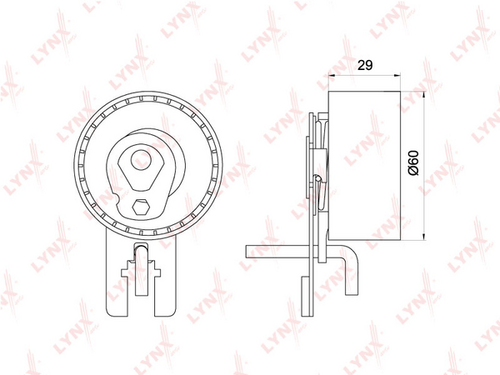 PB-1193 LYNXAUTO ролик натяжной