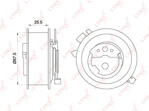 PB-1251 LYNXauto Натяжной ролик ремня ГРМ