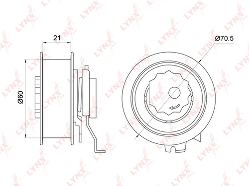 PB-1262 LYNXauto Натяжной ролик ремня ГРМ