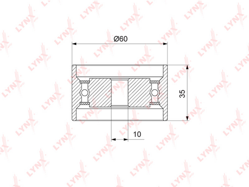 PB-1319 LYNXauto Натяжной ролик ремня ГРМ