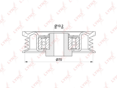 PB-5054 LYNXAUTO ролик натяжной
