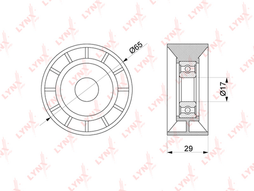 PB-5133 LYNXauto Ролик приводного ремня
