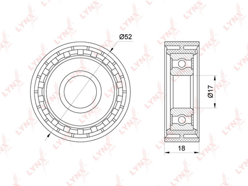 PB-5157 LYNXAUTO ролик натяжной