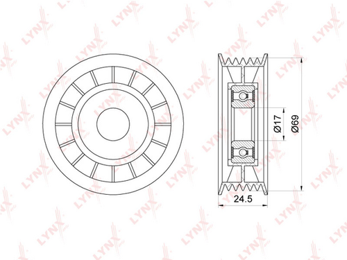 PB-5164 LYNXAUTO ролик натяжной