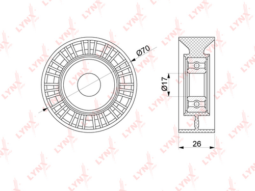 PB-5193 LYNXAUTO ролик натяжной