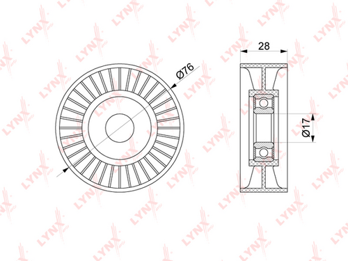 PB-5218 LYNXauto Ролик приводного ремня