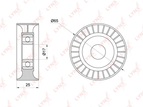 PB-5237 LYNXauto Ролик натяжителя