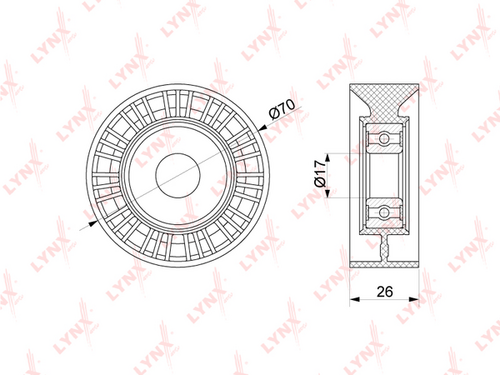 PB-5253 LYNXauto Ролик приводного ремня