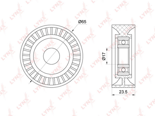 PB-5265 LYNXAUTO ролик натяжной